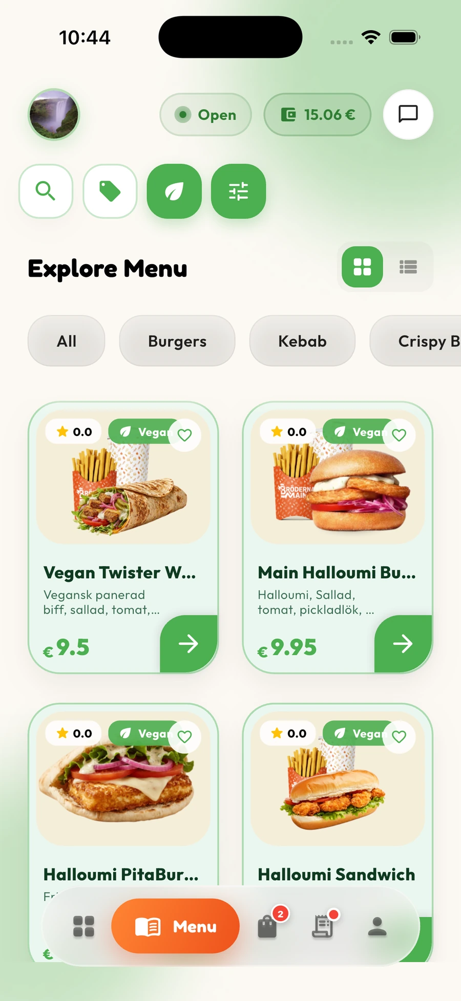 Feature 1 Screen - Dynamic Menu