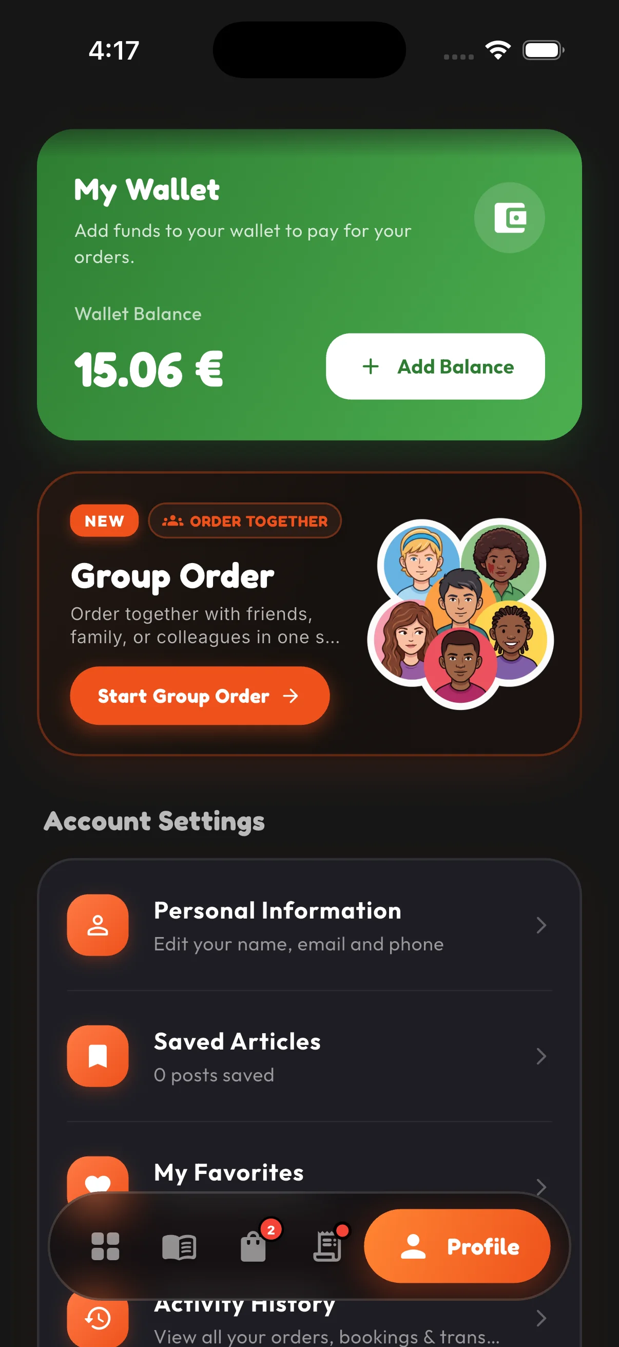 Wallet & Profile Hub