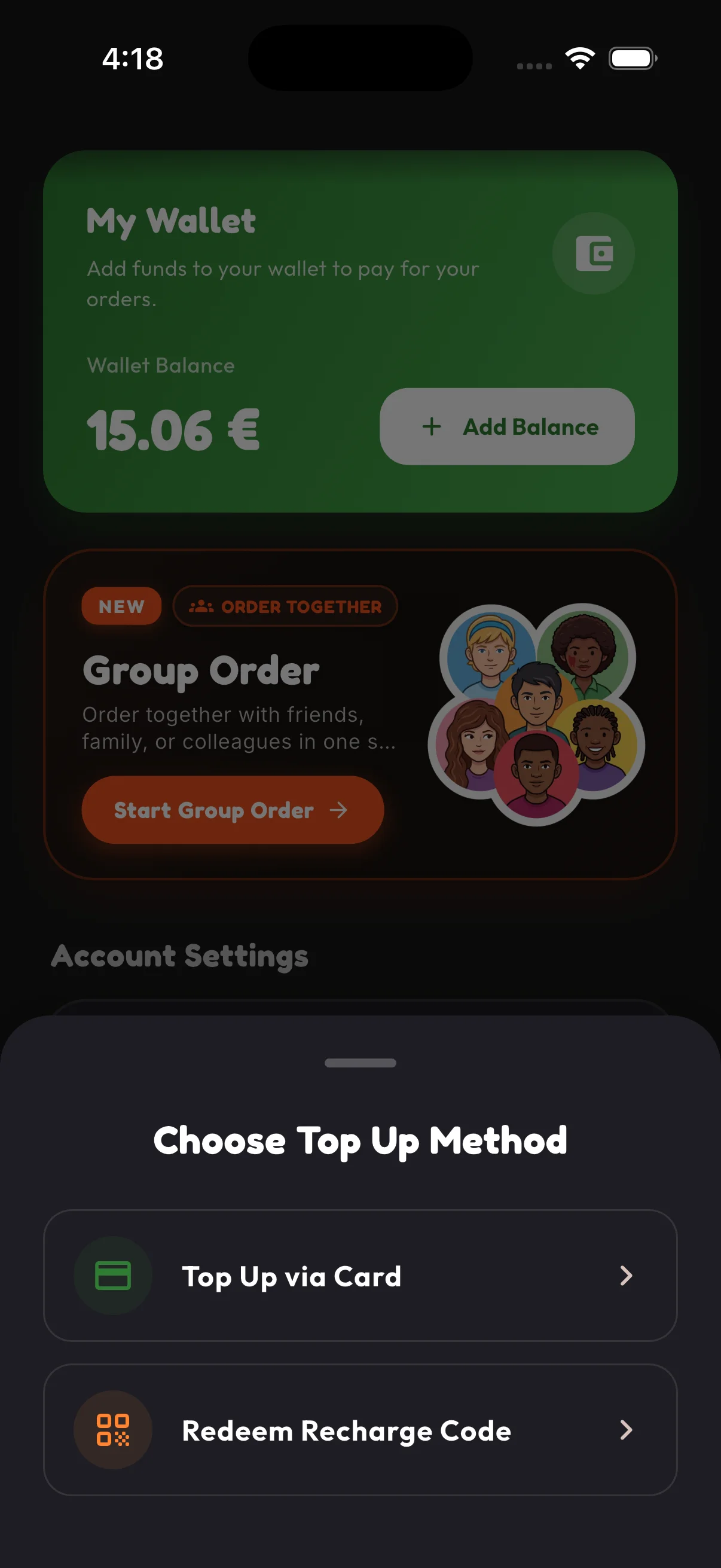 Step 2 - Choose Top Up Method