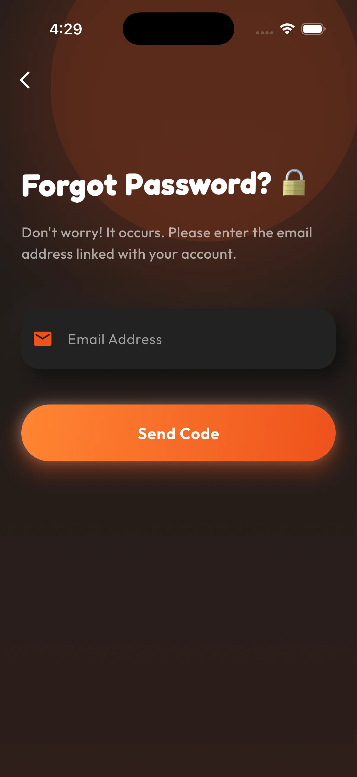 Password Reset Screen