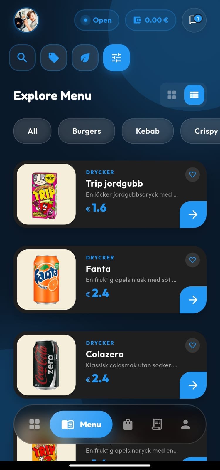 App Screen Left